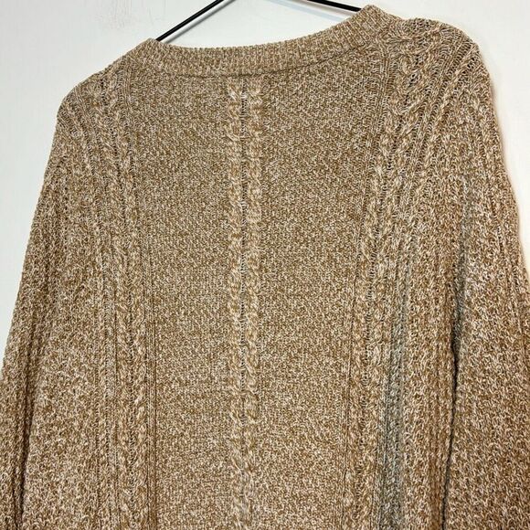 Lands End Crewneck Cable Knit Wool Blend Sweater 1X - Picture 3 of 6